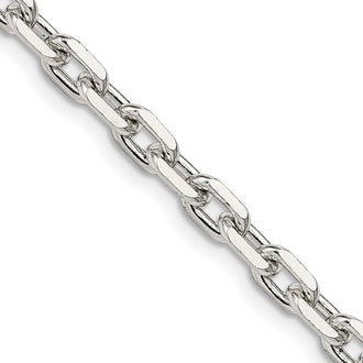 Buy Exclusive 4.9mm Beveled Oval Link Cable Chain in Sterling Silver - Stylish Value!