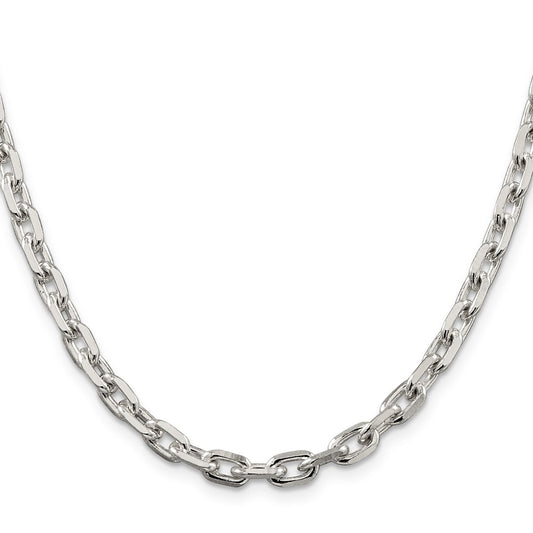 Buy Stylish Beveled Oval Cable Chain in Sterling Silver - 5.4mm Thickness