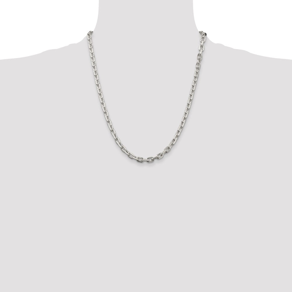 Buy Stylish Beveled Oval Cable Chain in Sterling Silver - 5.4mm Thickness