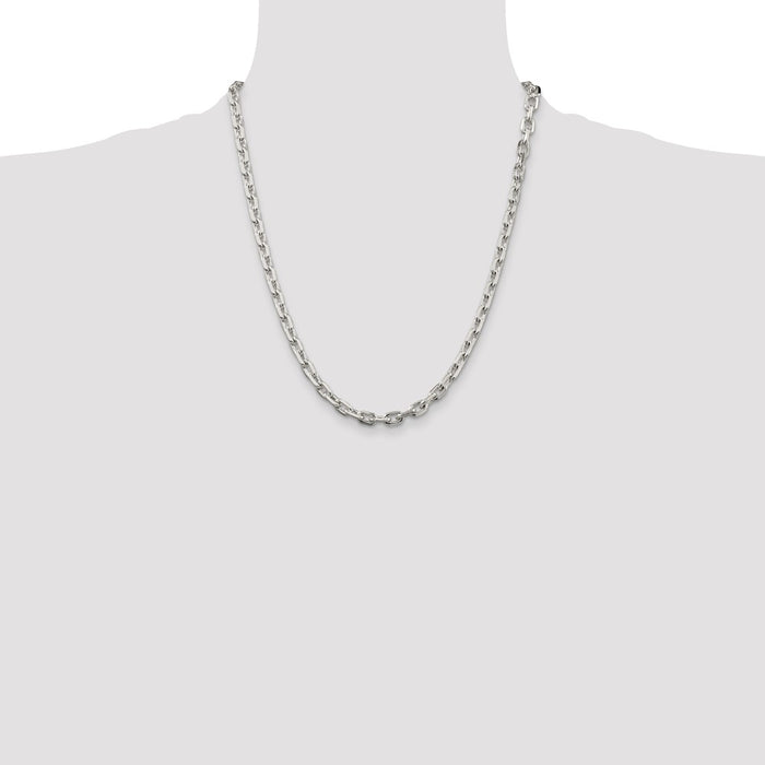 Buy Stylish Beveled Oval Cable Chain in Sterling Silver - 5.4mm Thickness-4
