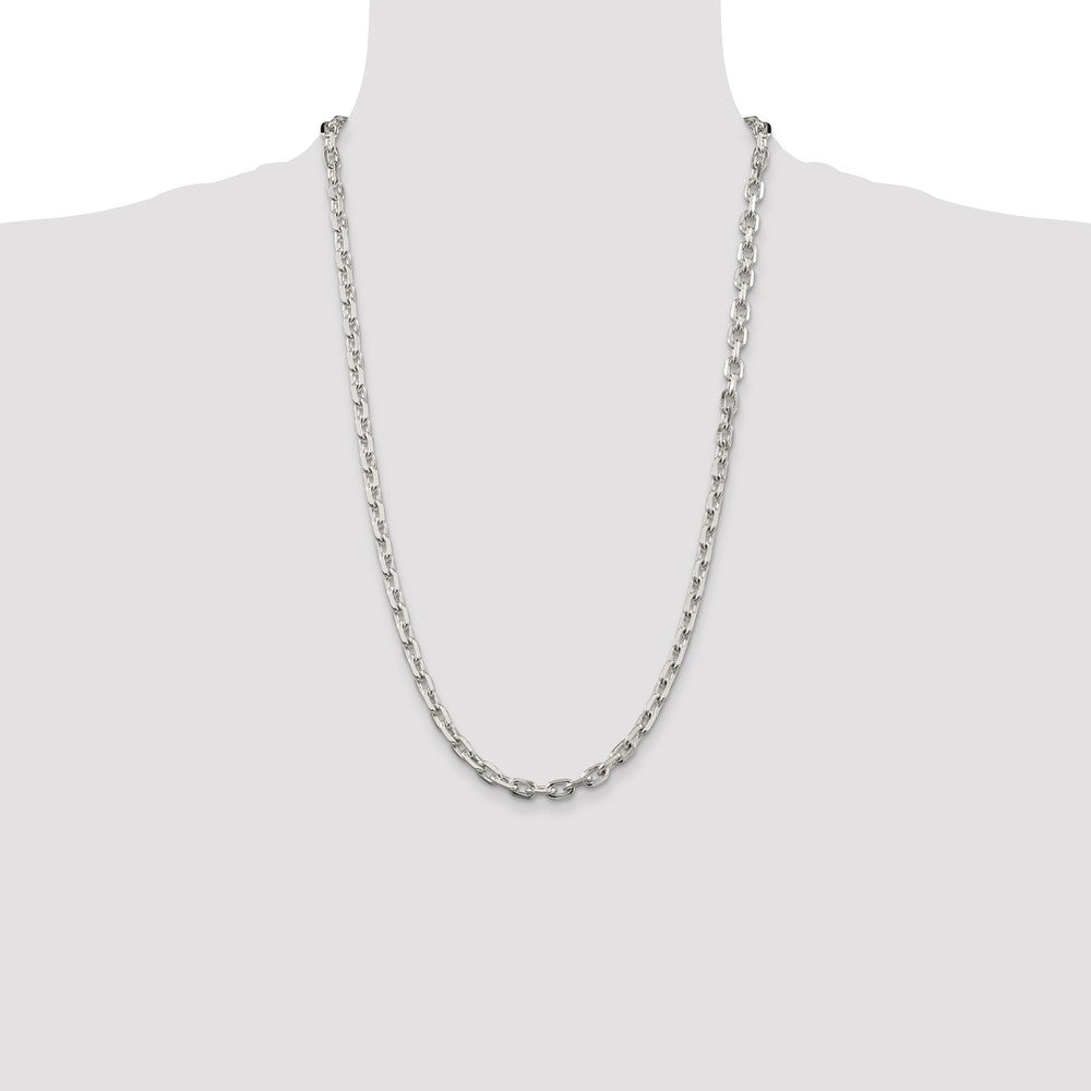 Exclusive Sterling Silver 5.4mm Beveled Oval Link Cable Chain | Stylish Value