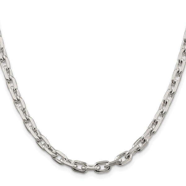 Rhodium-Plated Sterling Silver 5.4mm Beveled Oval Chain - Style GR1-1031648
