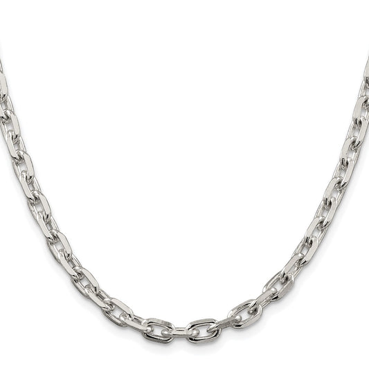 Buy Luxury Rhodium-Plated Sterling Silver 5.4mm Oval Cable Chain Online