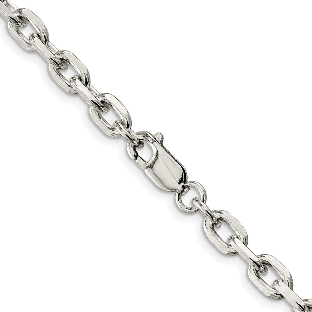 Buy Luxury Rhodium-Plated Sterling Silver 5.4mm Oval Cable Chain Online