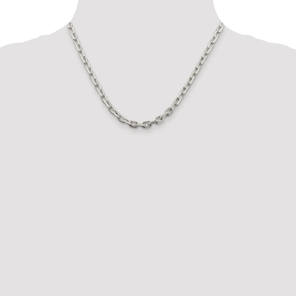 Buy Luxury Rhodium-Plated Sterling Silver 5.4mm Oval Cable Chain Online