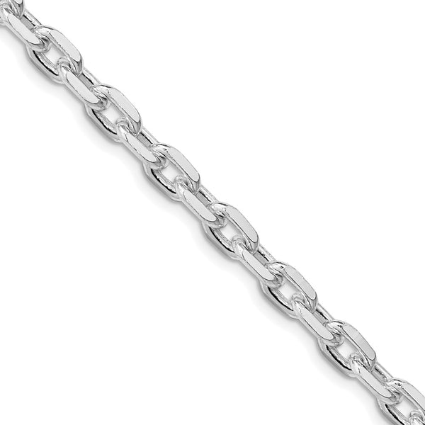 Rhodium-Plated Sterling Silver 5.4mm Beveled Oval Chain - Style GR1-1031639