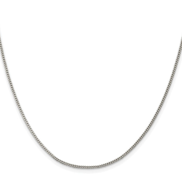 Rhodium-Plated Sterling Silver 1.5mm Curb Chain