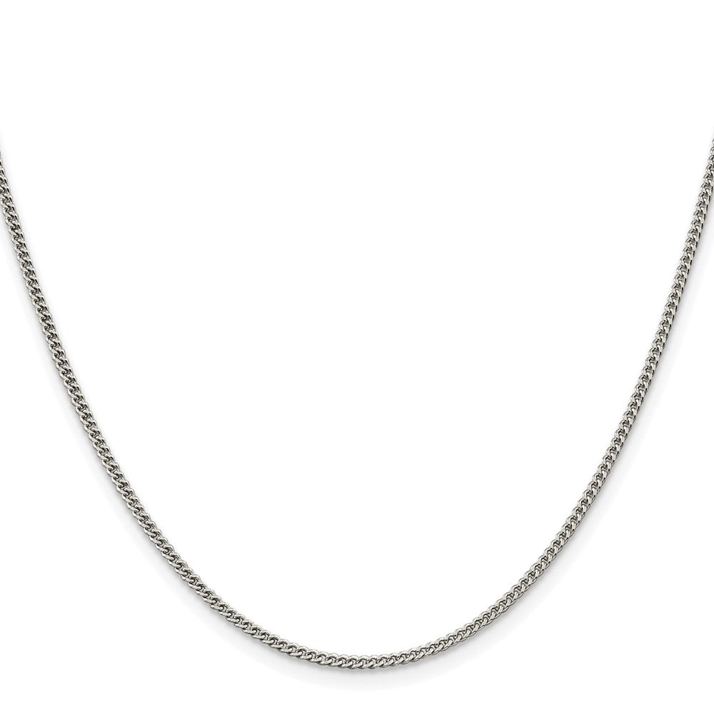 Buy Exclusive Rhodium-Plated Sterling Silver Curb Chain 1.75mm - Stylish Value!