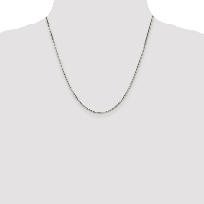Buy Stylish Rhodium-Plated Sterling Silver 1.75mm Curb Chain - Affordable Value!-4