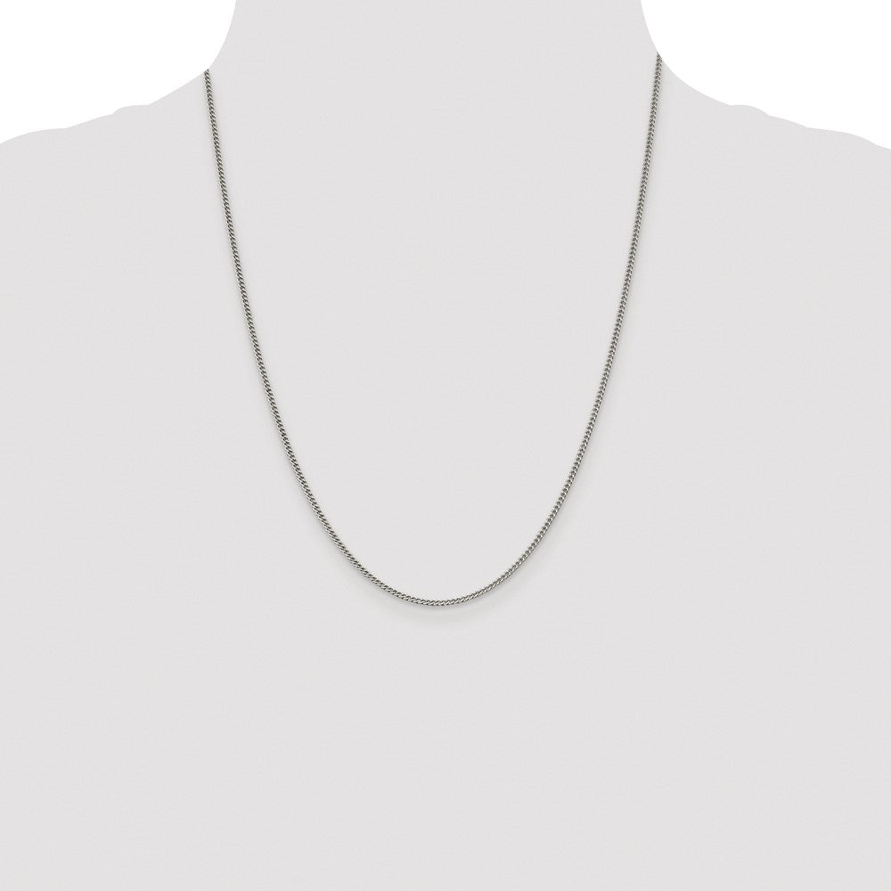 Buy Stylish Rhodium-Plated Sterling Silver Curb Chain 1.75mm - Affordable Luxury