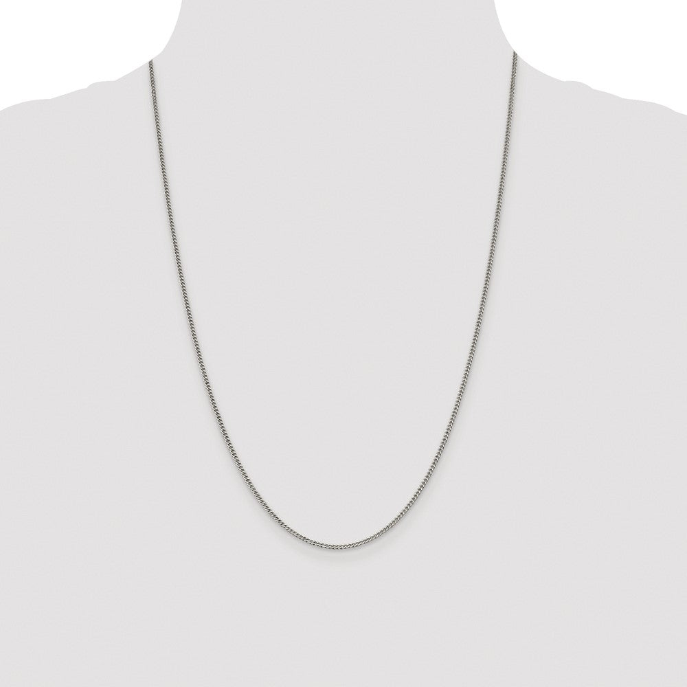Buy Exclusive Rhodium-Plated Sterling Silver Curb Chain 1.75mm - Stylish Value!