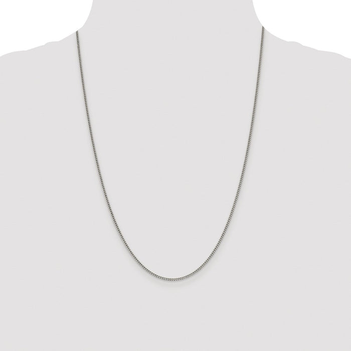 Buy Exclusive Rhodium-Plated Sterling Silver Curb Chain 1.75mm - Stylish Value!-4