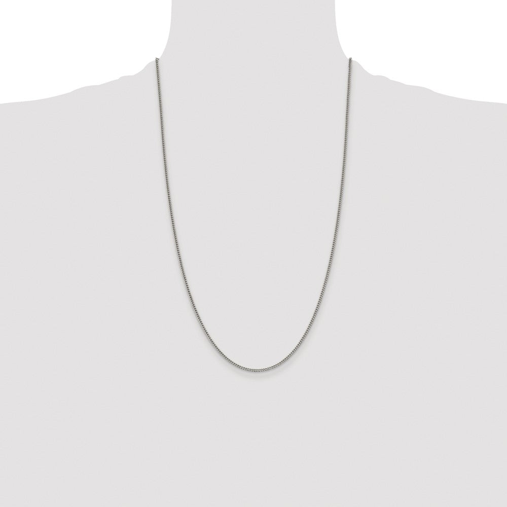 High-Quality Rhodium-Plated Sterling Silver 1.75mm Curb Chain - Stylish Value