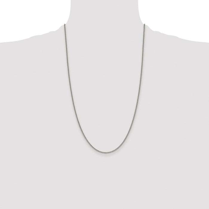 High-Quality Rhodium-Plated Sterling Silver 1.75mm Curb Chain - Stylish Value-4