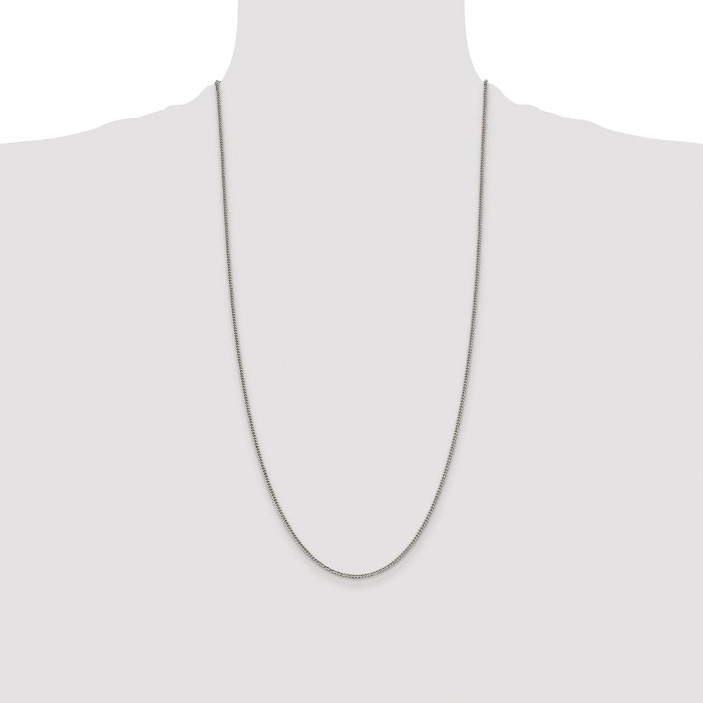 Buy Stylish Rhodium-Plated Sterling Silver Curb Chain 1.75mm - Affordable Quality