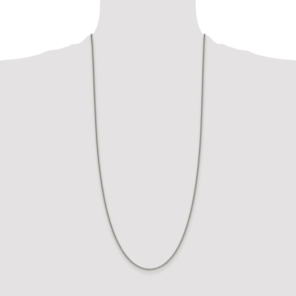 Buy Stylish Rhodium-Plated Sterling Silver 1.75mm Curb Chain - Affordable Elegance