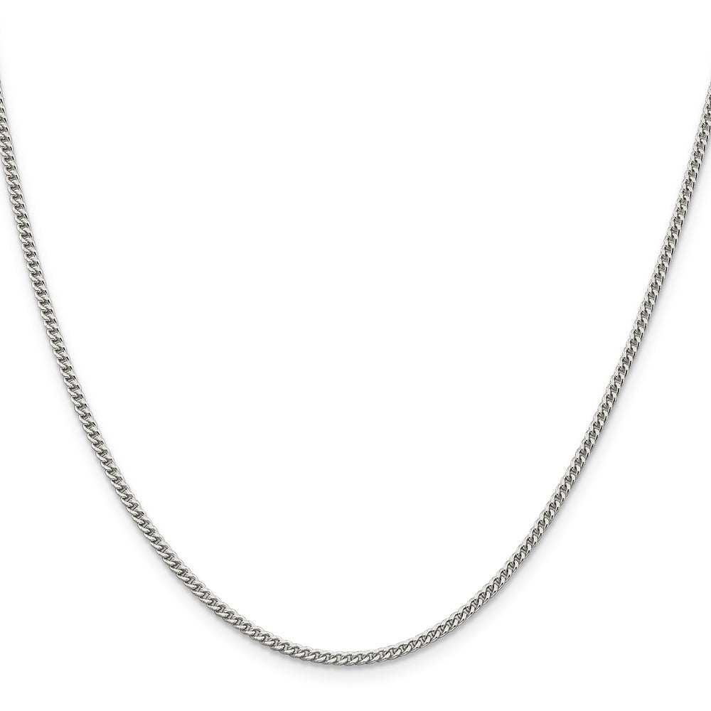 Exclusive Rhodium-Plated 2mm Sterling Silver Curb Chain - Stylish Value Jewelry