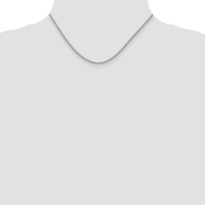 Buy Stylish 2mm Rhodium-Plated Sterling Silver Curb Chain - Affordable Luxury-4