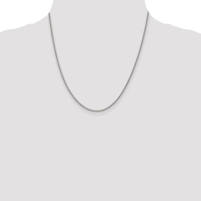 Exclusive Rhodium-Plated 2mm Sterling Silver Curb Chain - Stylish Value Accessory-4