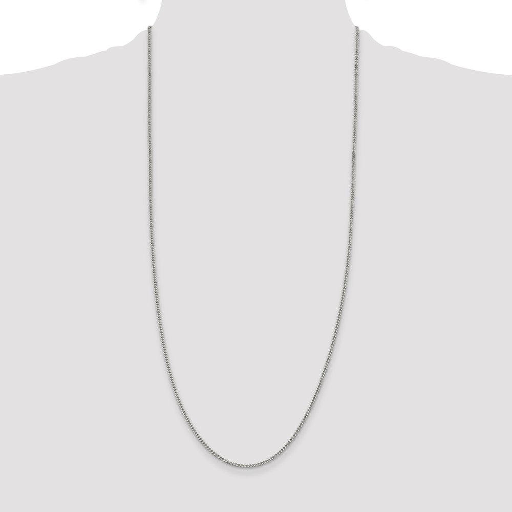 Buy Stylish 2mm Rhodium-Plated Sterling Silver Curb Chain - Affordable Elegance