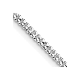 Exclusive Rhodium-Plated 2mm Sterling Silver Curb Chain - Stylish Value Jewelry