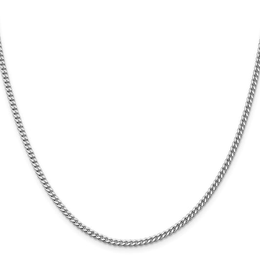 Buy Exclusive 3mm Rhodium-Plated Sterling Silver Curb Chain - Affordable Luxury!