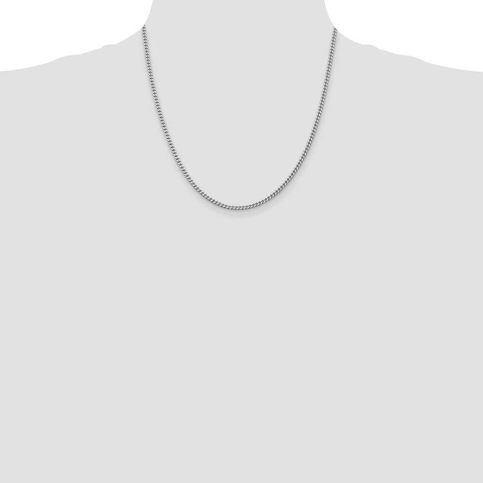 Exclusive 3mm Rhodium-Plated Sterling Silver Curb Chain | Affordable Luxury-4