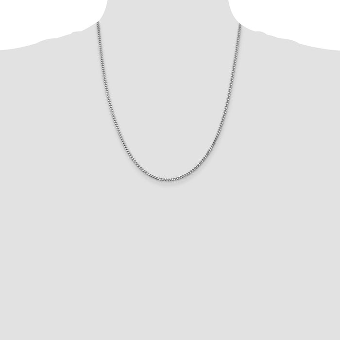Buy Exclusive 3mm Rhodium-Plated Sterling Silver Curb Chain - Stylish Value-4