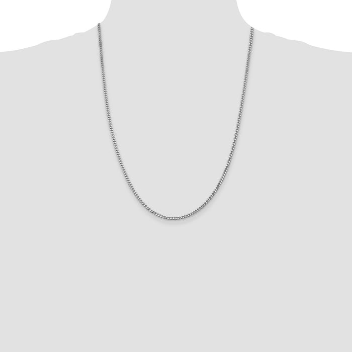 Buy Stylish 3mm Rhodium-Plated Sterling Silver Curb Chain - High Quality & Value-4