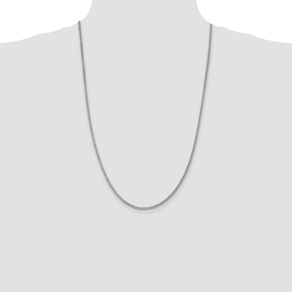 Buy Stylish 3mm Rhodium-Plated Sterling Silver Curb Chain - Luxury Quality