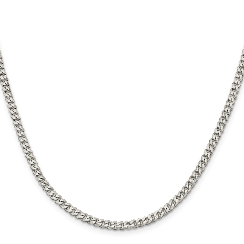 Buy Stylish Rhodium-Plated Sterling Silver 3.5mm Curb Chain - Affordable Luxury