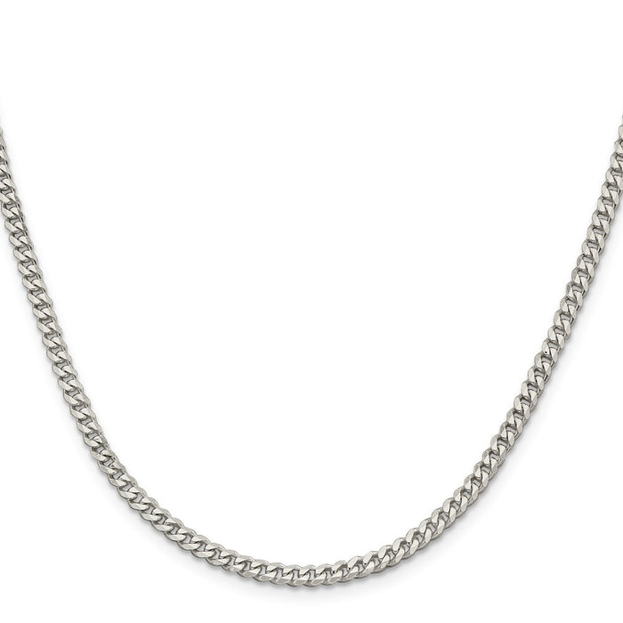 Buy Stylish Rhodium-Plated Sterling Silver 3.5mm Curb Chain - Affordable Luxury-2
