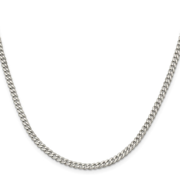 Rhodium-Plated Sterling Silver 3.5mm Curb Chain - Style GR1-1032117
