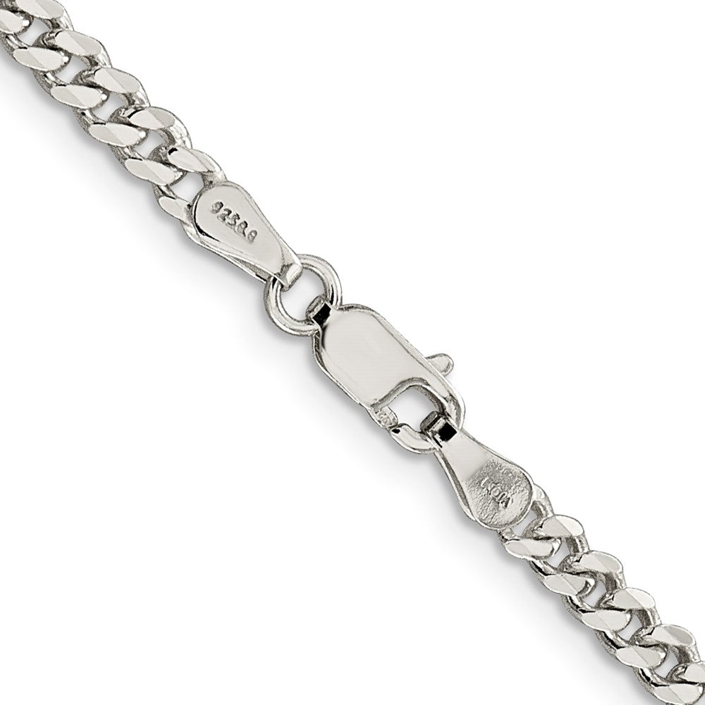 Buy Stylish Rhodium-Plated Sterling Silver 3.5mm Curb Chain - Affordable Elegance