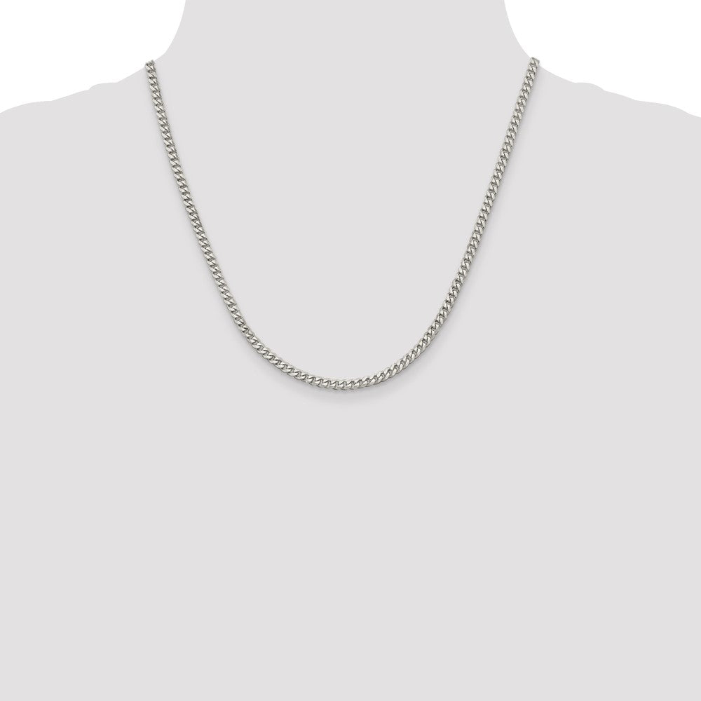 Buy Stylish Rhodium-Plated Sterling Silver 3.5mm Curb Chain - Affordable Elegance