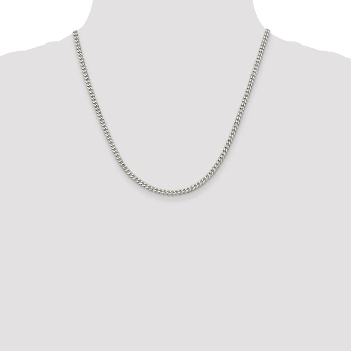 Buy Stylish Rhodium-Plated Sterling Silver 3.5mm Curb Chain - Affordable Elegance-4