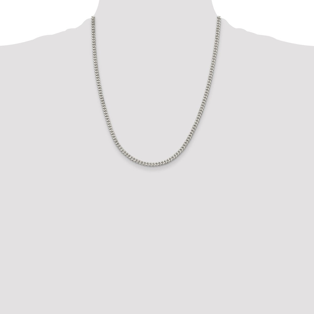 Buy Stylish Rhodium-Plated Sterling Silver 3.5mm Curb Chain - Luxury Value