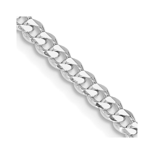 Buy Stylish Rhodium-Plated Sterling Silver 3.5mm Curb Chain - Affordable Elegance