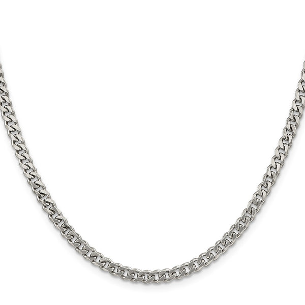 Rhodium-Plated Sterling Silver 4.5mm Curb Chain at Prices