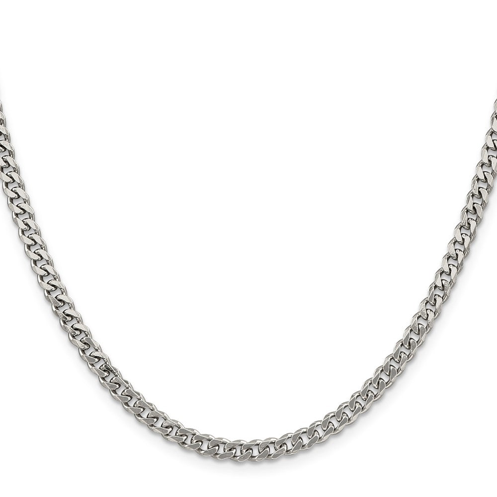 Buy Stylish Rhodium-Plated Sterling Silver 4.5mm Curb Chain | Luxury Value