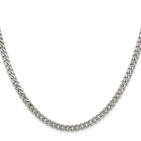 Buy Stylish Rhodium-Plated Sterling Silver 4.5mm Curb Chain | Luxury Value