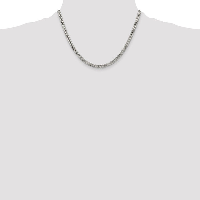 Exclusive Rhodium-Plated Sterling Silver 4.5mm Curb Chain - Stylish Value!-4
