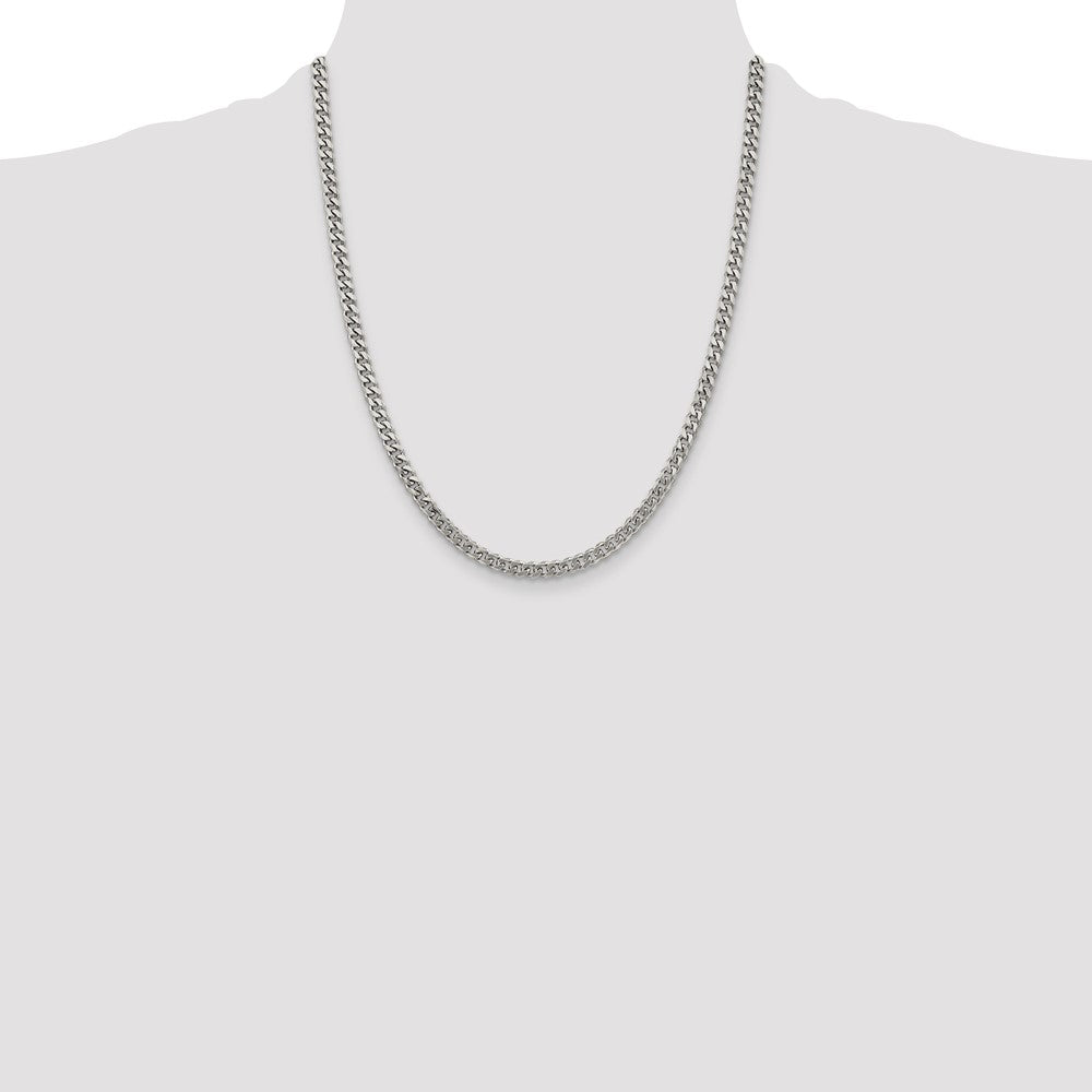 High-Quality Rhodium-Plated Sterling Silver 4.5mm Curb Chain - Stylish Value!