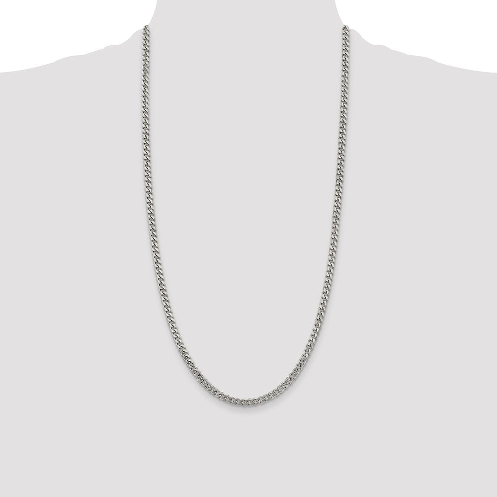 Buy Stylish Rhodium-Plated Sterling Silver 4.5mm Curb Chain - Affordable Luxury