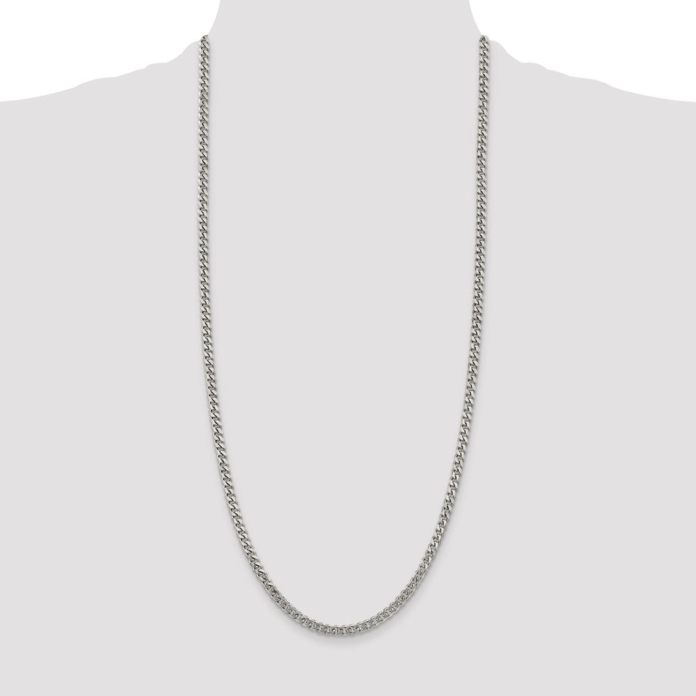 Buy Stylish Rhodium-Plated Sterling Silver 4.5mm Curb Chain - Affordable Luxury