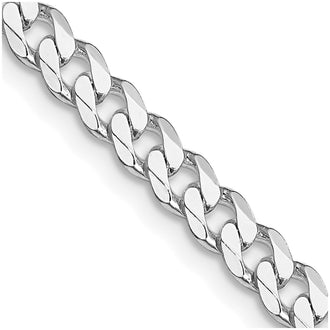 High-Quality Rhodium-Plated Sterling Silver 4.5mm Curb Chain - Stylish Value!