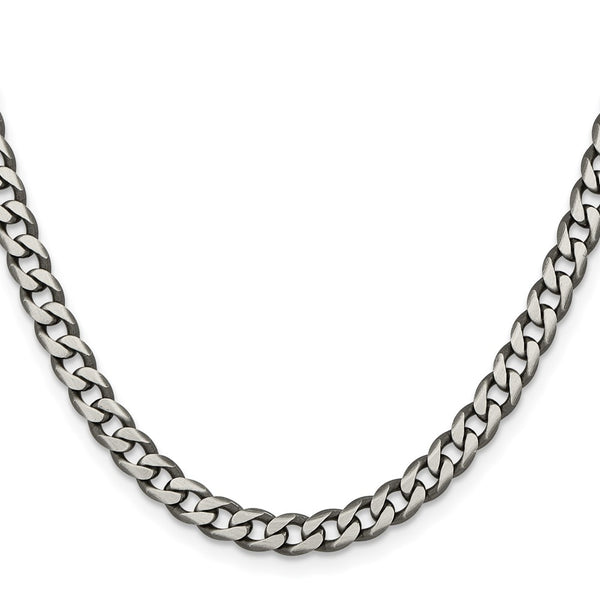 6.0mm Antiqued Sterling Silver Curb Chain - Style GR1-1031933