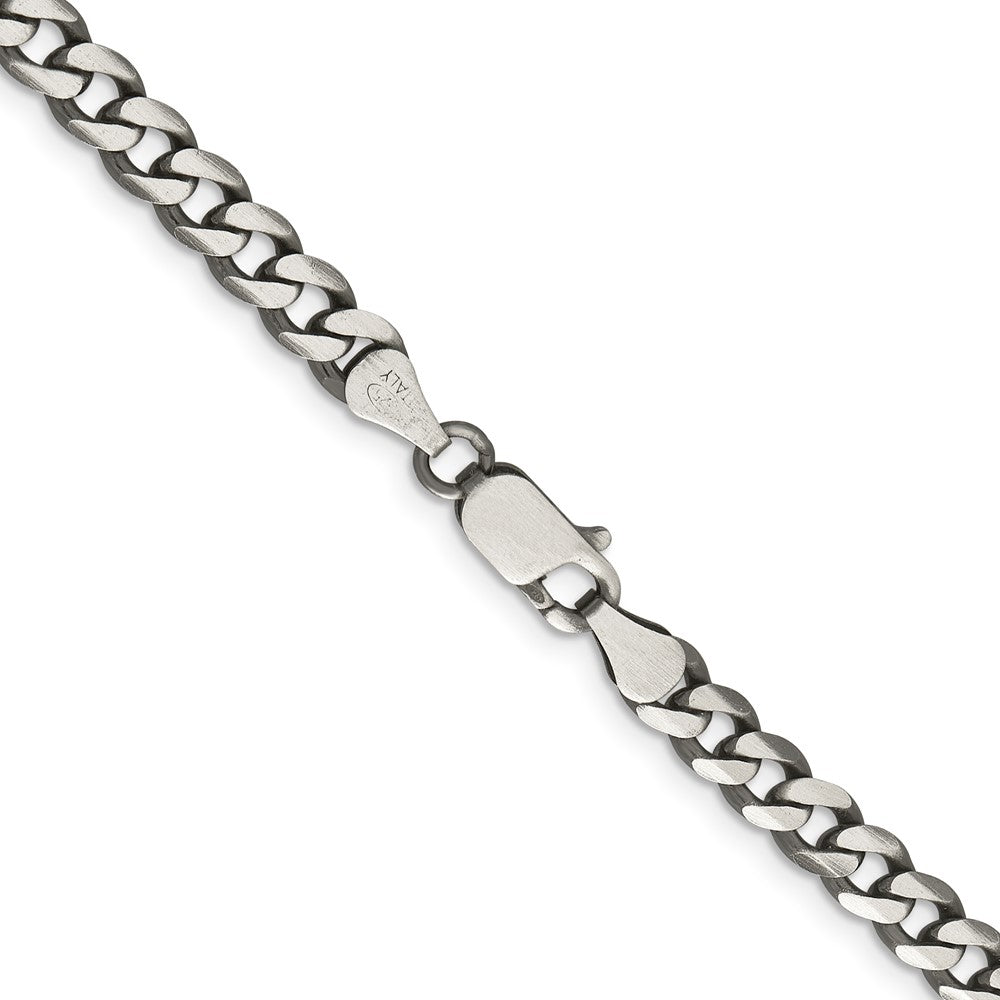Buy Stylish Antiqued Sterling Silver 6mm Curb Chain - Affordable Luxury
