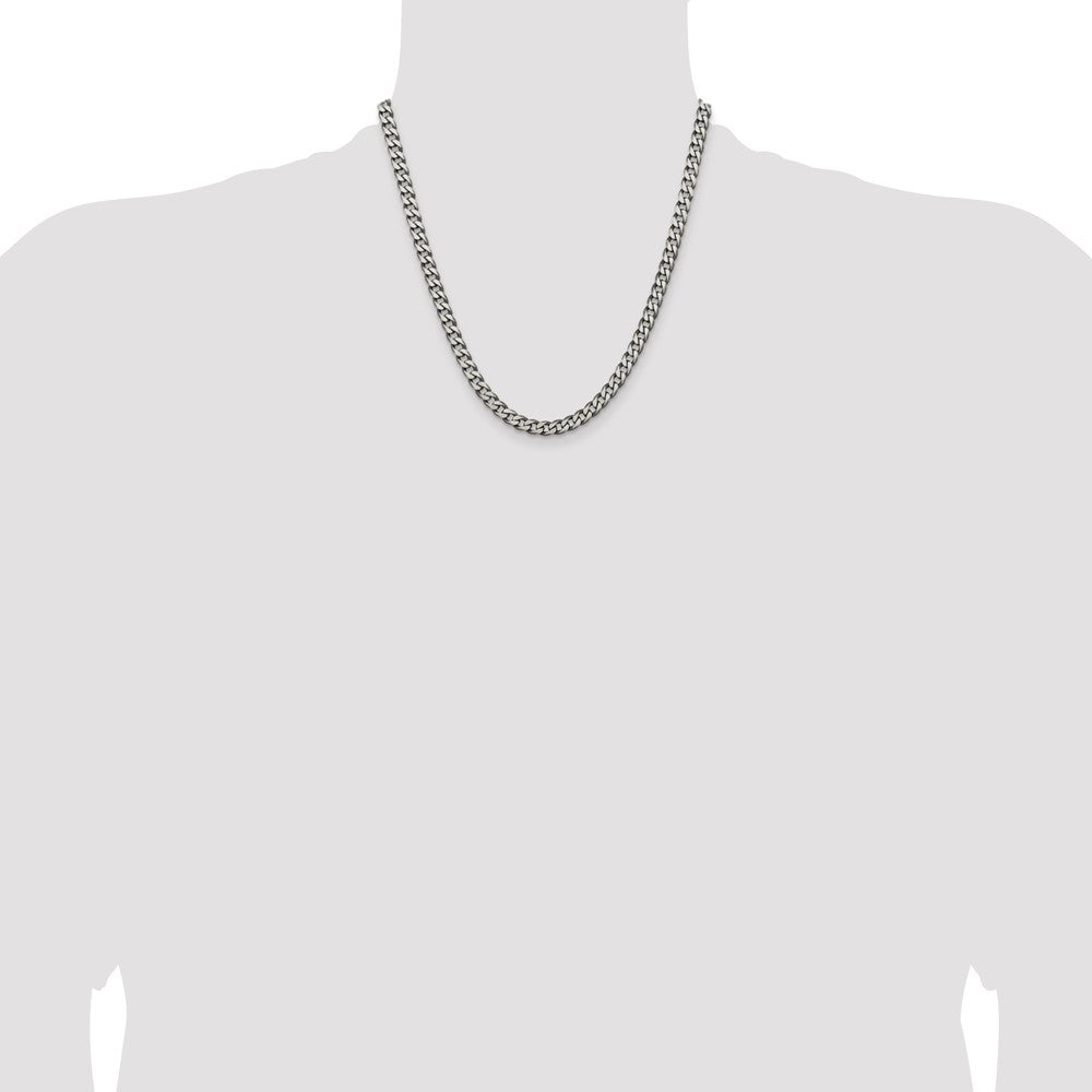 Exclusive 6.0mm Antiqued Sterling Silver Curb Chain - Stylish & Affordable