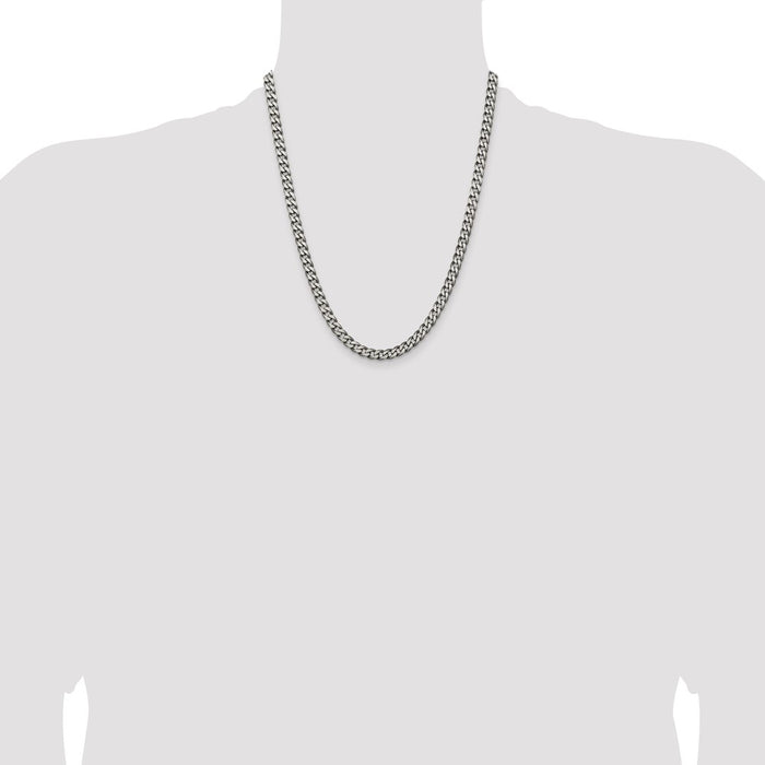 High-Quality 6.0mm Sterling Silver Curb Chain | Stylish & Affordable Jewelry-4